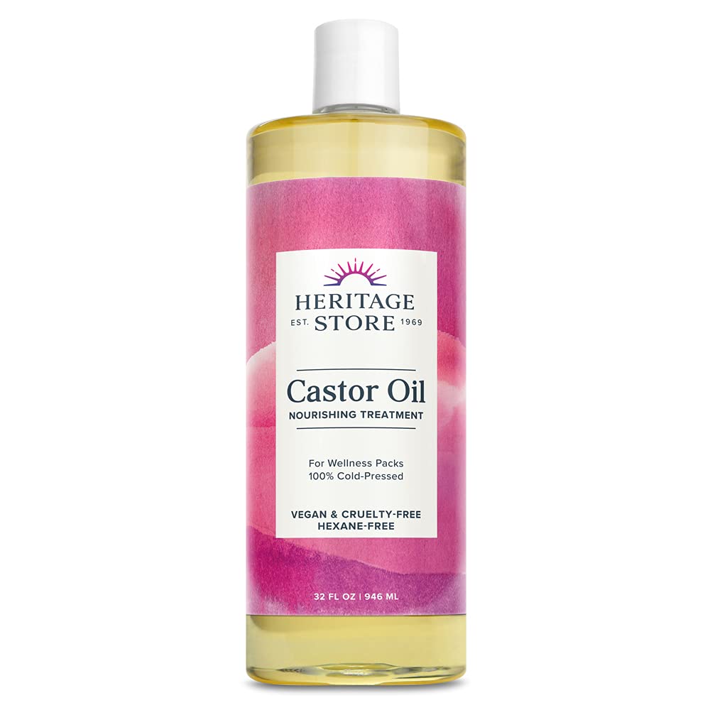 Heritage Store Castor Oil Nourishing Treatment for Hair Skin Brows and Lashes 32Oz (946ml)